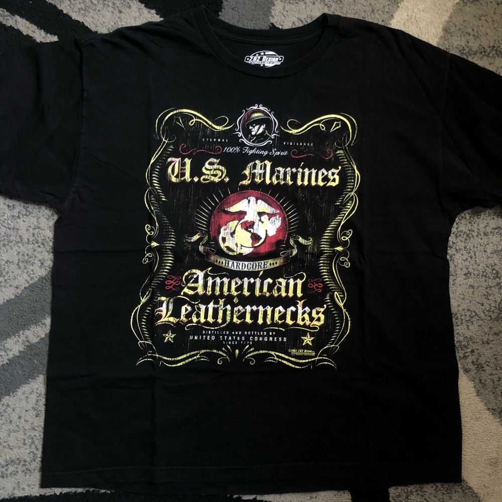 American Leathernecks U.S. Marines Graphic Tee - Black
